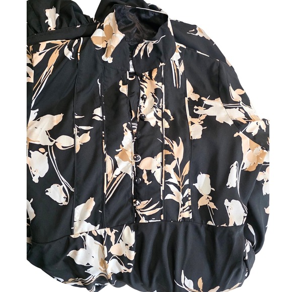 Sue Sartor by antrhopologie Floral Maxi Dress Mandarin Collar Belted Large - Picture 14 of 16